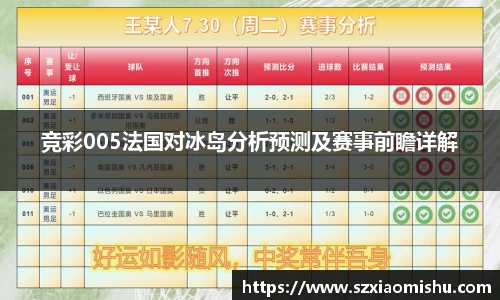 竞彩005法国对冰岛分析预测及赛事前瞻详解